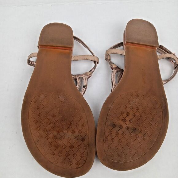 ANTONIO MELANI Tan Sandals with Gold Accents - Picture 7 of 15